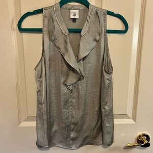 CAbi Silver Sleeveless Blouse